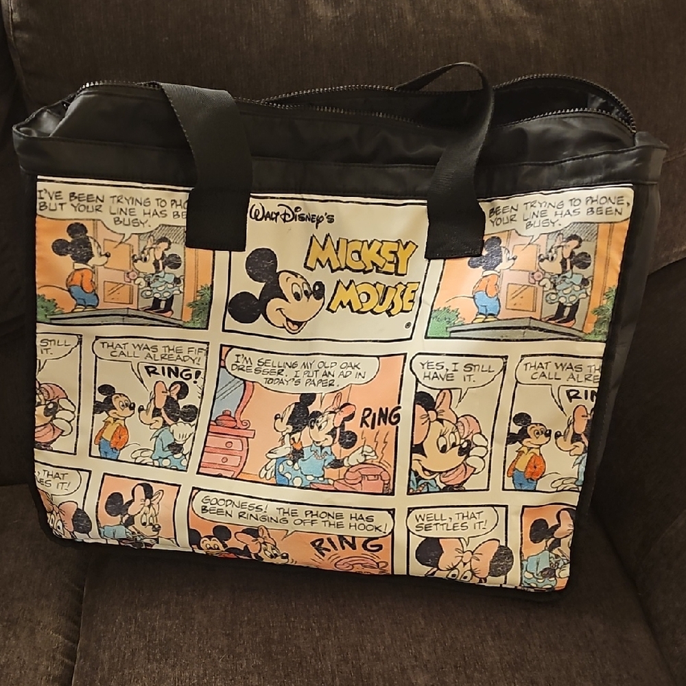 Disney Mickey Mouse Comic Strip Tote - Black and Multicolor